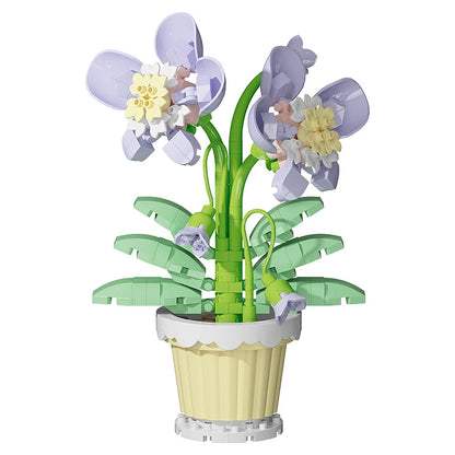 Building block flower simulation bouquet small particle assembly puzzle toy children's handmade DIY potted tabletop ornament - Smarsty