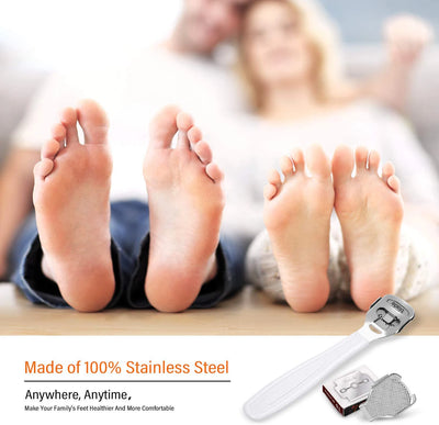 Foot Callus Shaver Heel Hard Skin Remover Hand Feet Pedicure Razor Tool Shavers Stainless Steel Handle 10 Blades Foot Care Tools - Smarsty