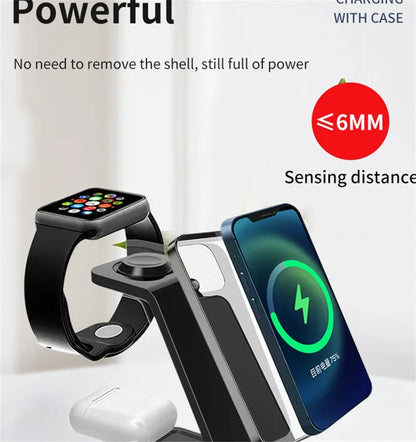 Three In One Wireless Charger Stand Fast Charging Dock - Smarsty