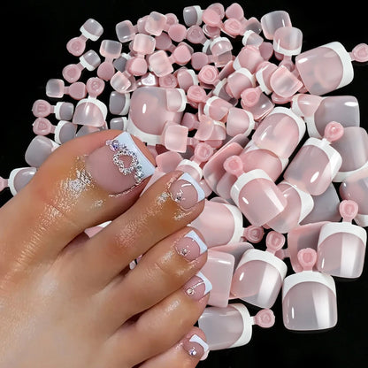 120Pcs French Fake Toenails in 9 Colors for Summer Style - Smarsty