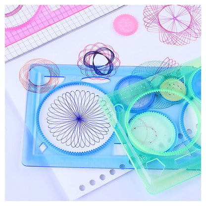 Geometry Spirograph Drawing Stencils Set Painting Template Art Crafts Creative Kids Educational Toy Variety of Flowers Ruler by Smarsty