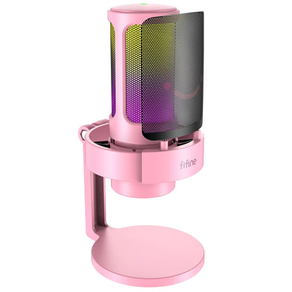 FIFINE USB Microphone with RGB Modes for Streaming - Smarsty