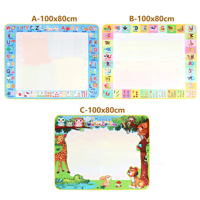 100x80CM Magic Water Drawing Mat with Reusable Magic Pens Doodle Montessori Painting Board Educational Toys Kids Gifts 39X31in by Smarsty