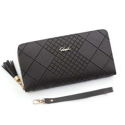 Zipper Money Coin Purse Women Card Holder Long PU Leather Clutch Wallet Large Capacity Lady Wristlet Phone HandBags Money Pocket - Smarsty