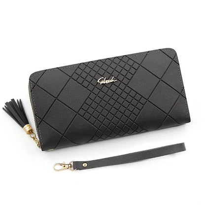 Zipper Money Coin Purse Women Card Holder Long PU Leather Clutch Wallet Large Capacity Lady Wristlet Phone HandBags Money Pocket