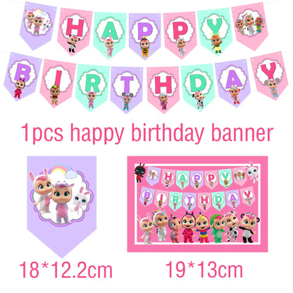 Cry Babies Birthday Party Decorations Tableware Set - Smarsty