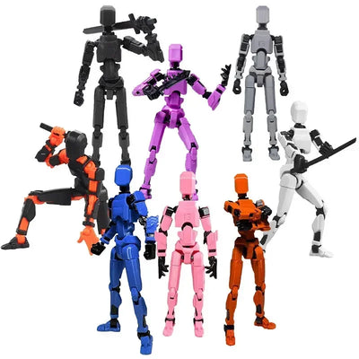 DIY Luminous T13 Multi-Jointed Movable Shapeshift Robot 3D Printed Mannequin Lucky robot and dog Action Figures Toys kids Gifts - Smarsty