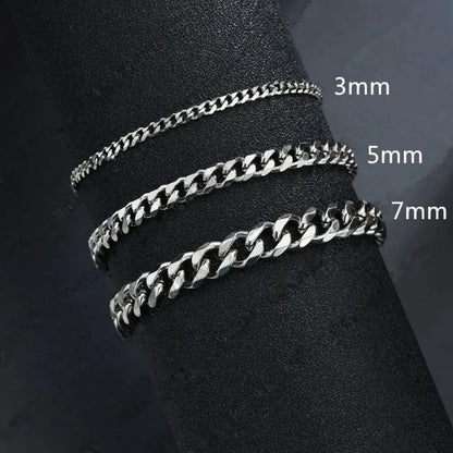 Trendy Stainless Steel Cuban Chain Bracelet for Men - Smarsty