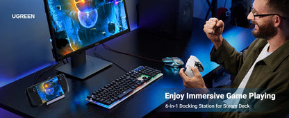 USB C Docking Station For Steam Deck 4K60 HDMI RJ45