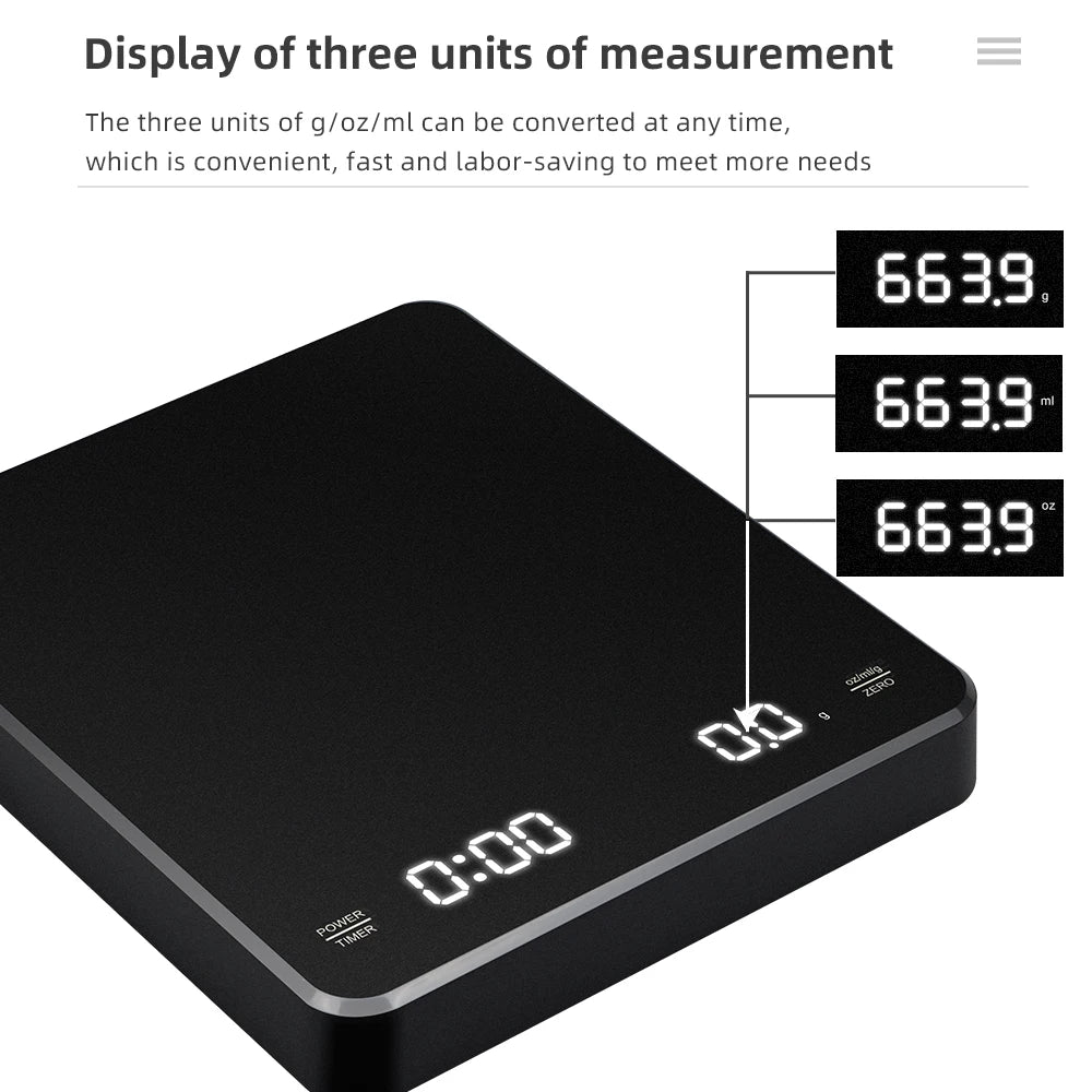 High Precision Digital Coffee Scale with Timer - Smarsty