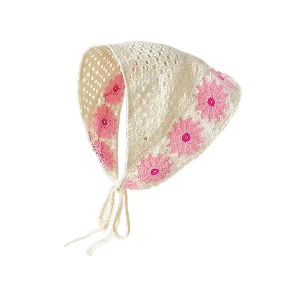 Lace Triangle Scarf Breathable Summer Crochet Headband - Smarsty