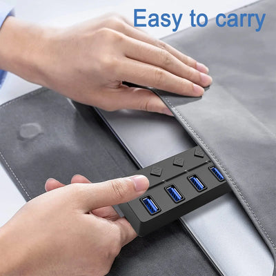 USB 3.0 Hub 7 Port High Speed Powered Switch Cable - Smarsty