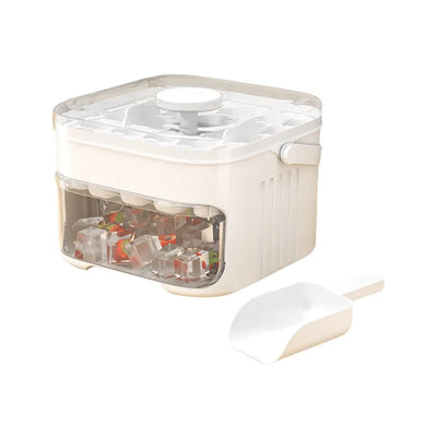 50-Cube Ice Maker with Easy Press Cap Double Layer Ice Cube Maker Refrigerator Household Ice Storage Ice Box - Smarsty