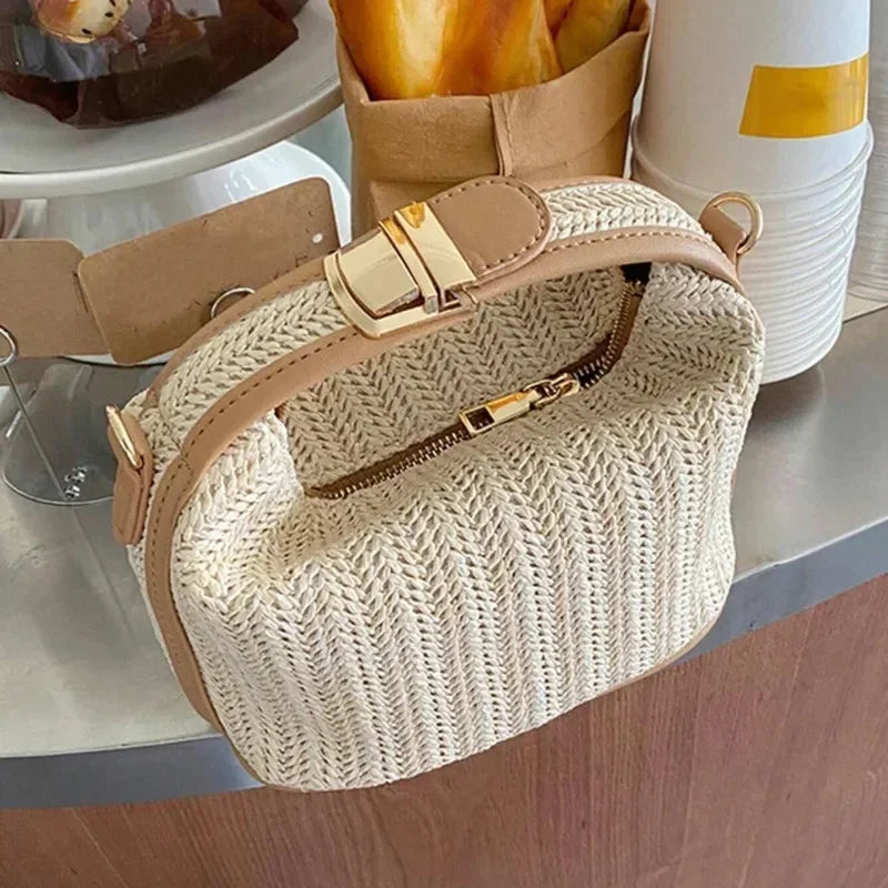 Yogodlns Summer Small Straw Handbag Crossbody Beach Bag - Smarsty