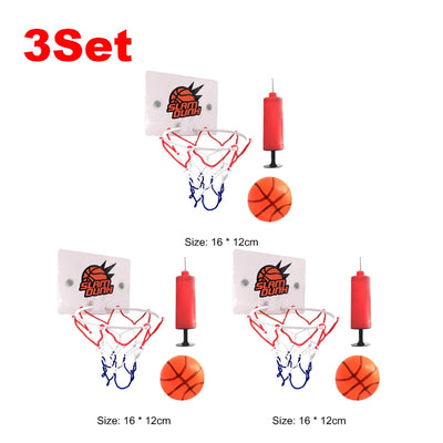 1-5Set Mini Basketball Hoop Set With Ball And Inflatable Kids Funny Game Home Sports Wall Hanging Basket Pump For Indoor Outdoor - Smarsty