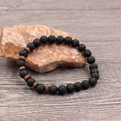 Volcanic Stone Bracelet for Men with Buddha Charm - Smarsty