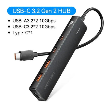 4 Port USB Hub USB 3 Gen 2 10Gbps LaptopCompatibleDevice