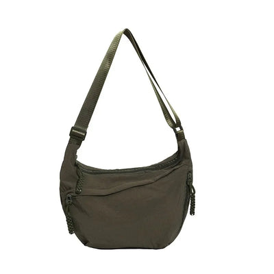 Minimalist Nylon Shoulder Bag With Multifunctional Storage - Smarsty