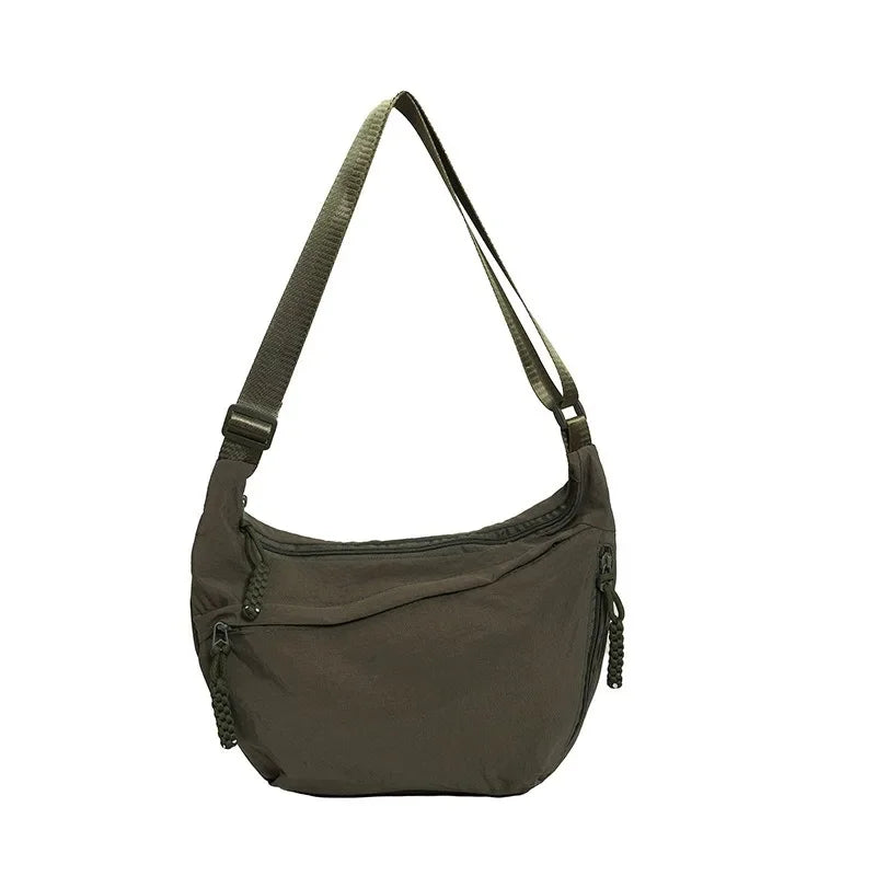 Minimalist Nylon Shoulder Bag With Multifunctional Storage - Smarsty