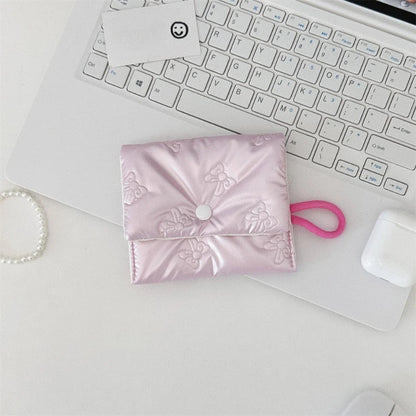 Silver Bow Coin Purse Zipper Wallet Organizer Cosmetic Bag - Smarsty