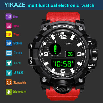 Men's Sports Electronic Wristwatch with Waterproof Design - Smarsty
