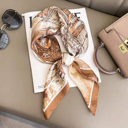 Satin Silk Square Scarf for Women Sun Protection - Smarsty