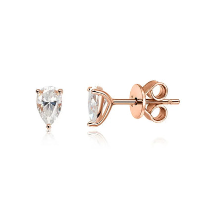 Certified Moissanite Stud Earrings VVS1 18k Gold Plated - Smarsty