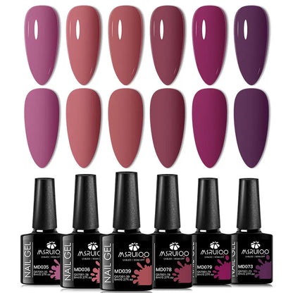 6pc All-Season Gel Nail Polish Set for Long-Lasting Manicure - Smarsty