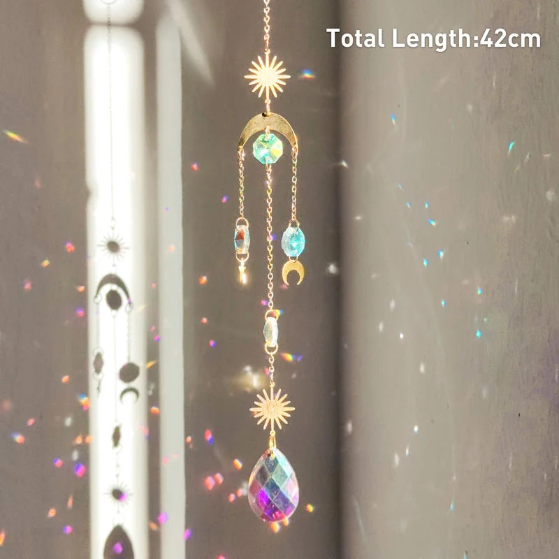 Hanging Crystal Pendant Suncatcher Wind Chimes for Home Decor - Smarsty