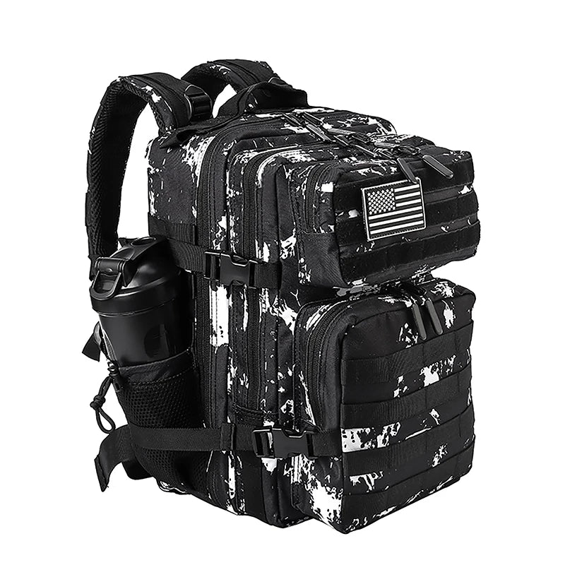 LHI 45L/35L/25L Tactical Backpack for Men and Women Waterproof Athlete Gym Outdoor Bag Travel Hiking Rucksack with Bottle Holder - Smarsty