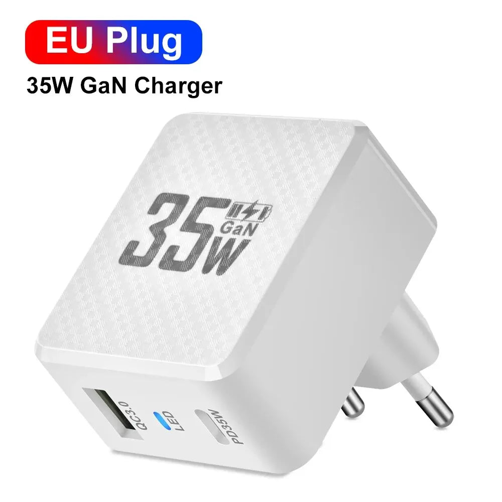 GaN USB C Charger 35W Fast Charge PD3 QC3 Compatible - Smarsty