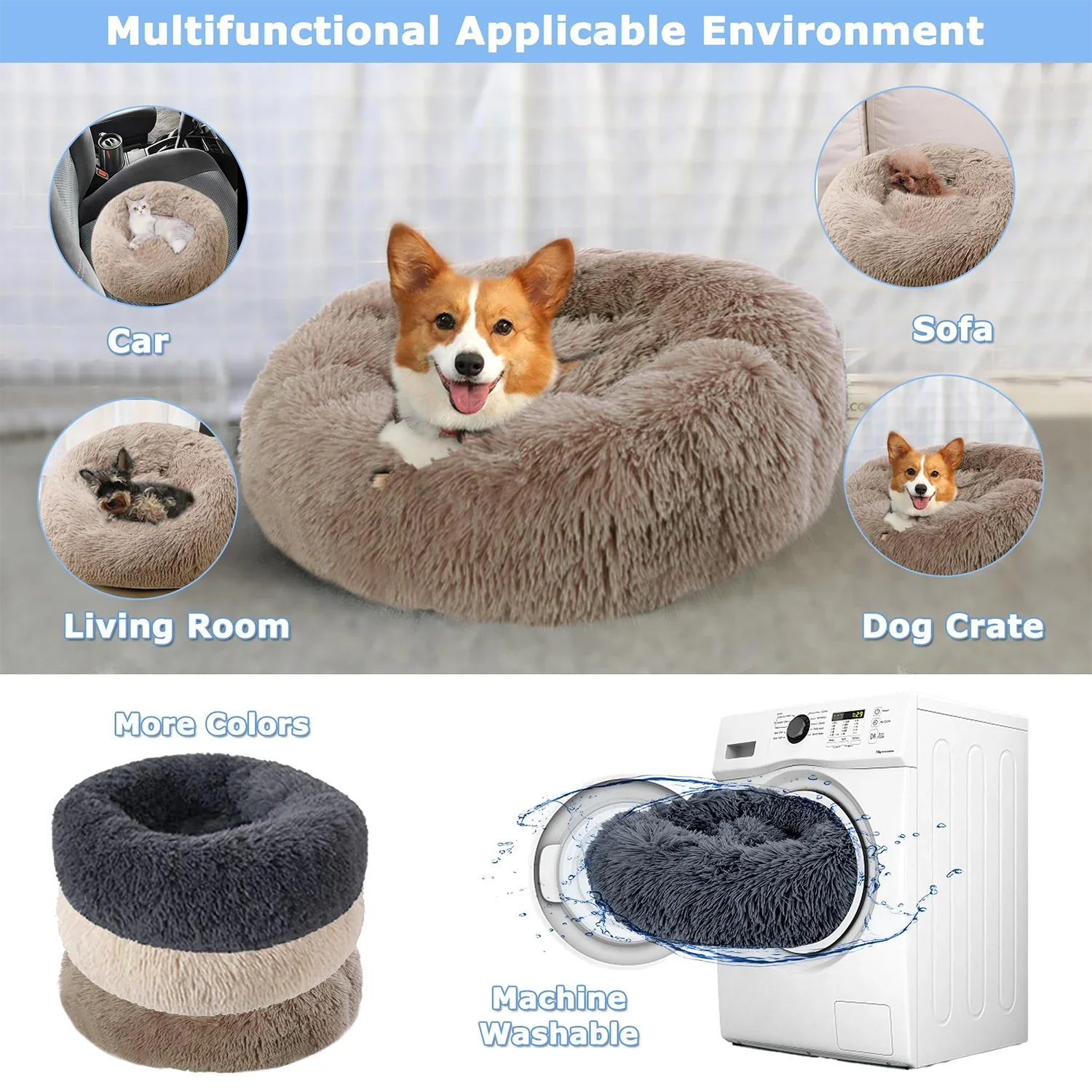 Super Soft Cat Bed Plush Donut Design for Comfort - Smarsty