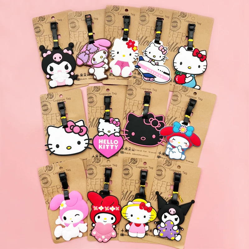 Hello Kitty Luggage Label Cute My Melody Luggage Tag Cartoon Suitcase ID Address Holder Baggage Boarding Portable - Smarsty