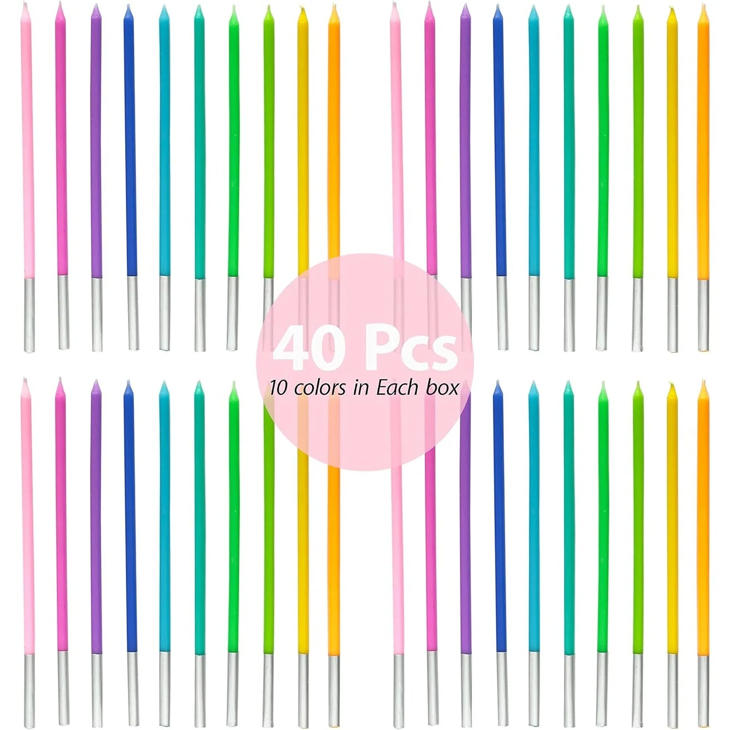 6/12/48pcs/1case Birthday Candles Spiral Cake Candles  Long Thin Cake Candles For Wedding Party And Cake Decoration - Smarsty