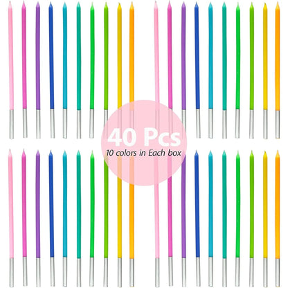 6/12/48pcs/1case Birthday Candles Spiral Cake Candles  Long Thin Cake Candles For Wedding Party And Cake Decoration - Smarsty