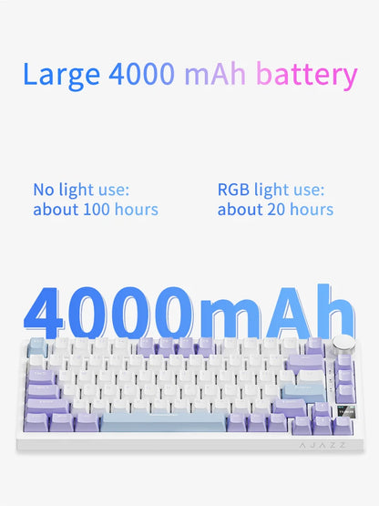 Mechanical Keyboard 82 Keys Wireless Bluetooth 5.1 Knob