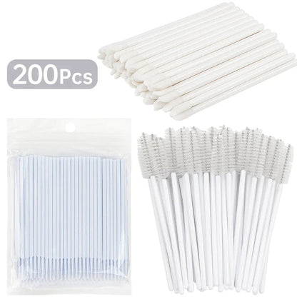 200 Pcs Disposable Makeup Brushes for Eyelash and Lip Application - Smarsty