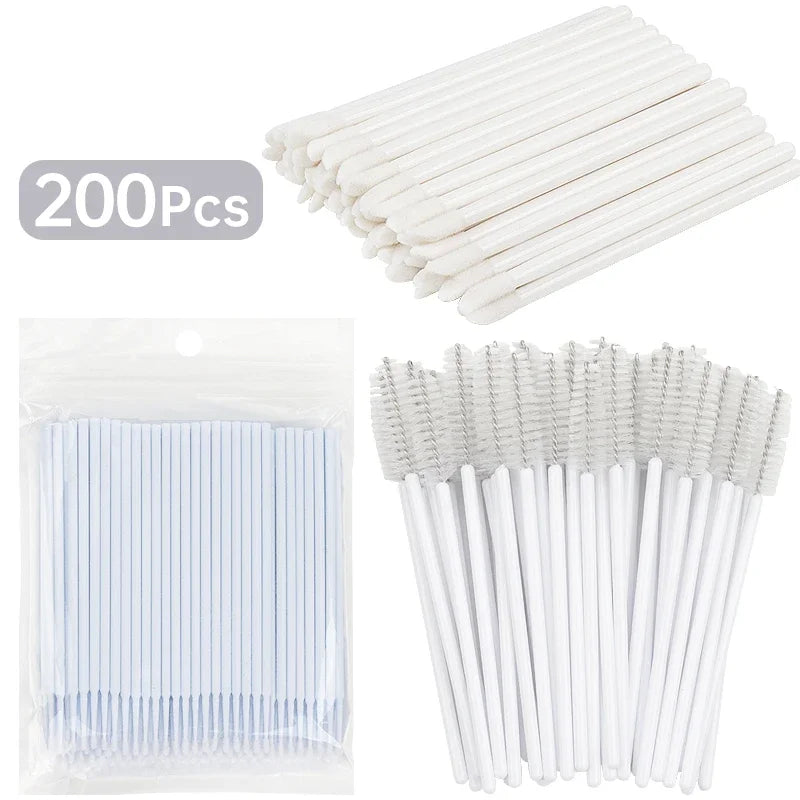 200 Pcs Disposable Makeup Brushes for Eyelash and Lip Application - Smarsty