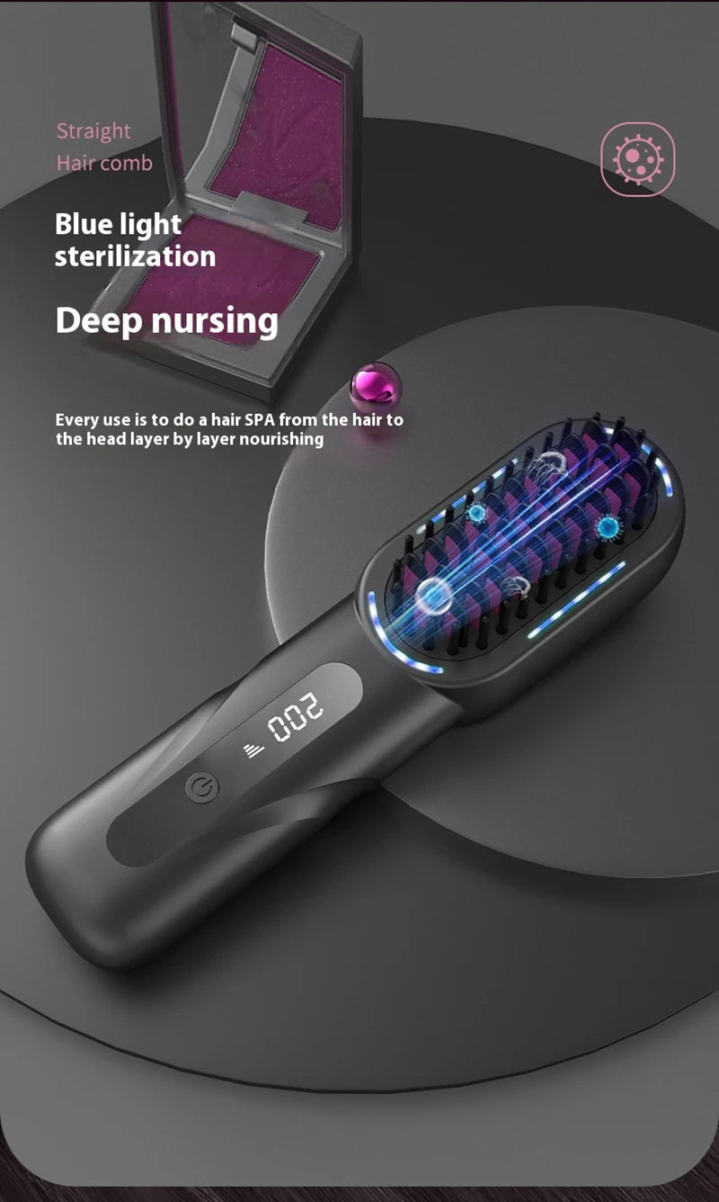 Wireless Hair Straightener Comb with Negative Ions - Smarsty