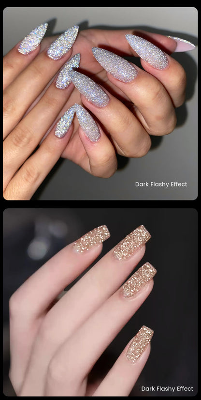 UR Sugar Silver Reflective Nail Gel Polish Sparkle Effect - Smarsty