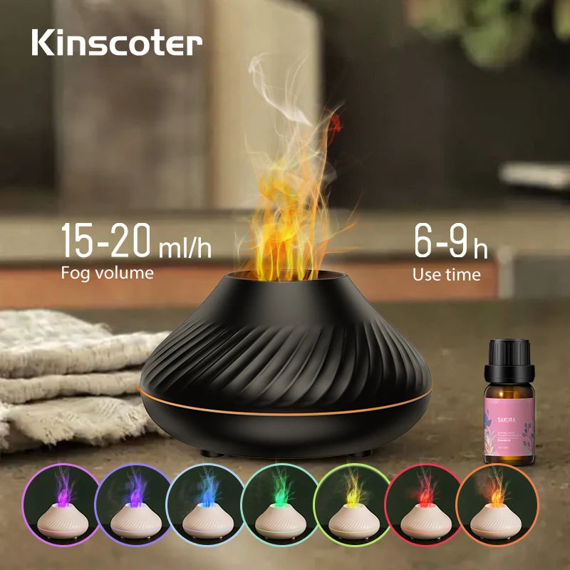 Portable Essential Oil Diffuser with Color Flame Feature - Smarsty
