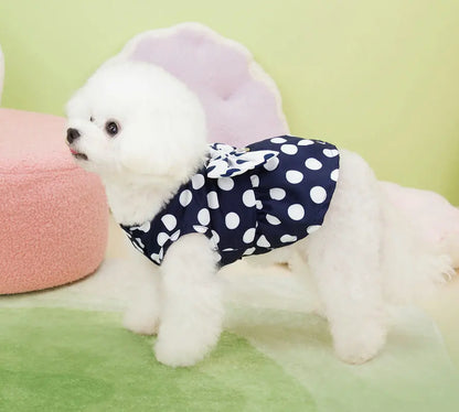 Lovely Dot Pattern Dog Dress for Wedding Parties - Smarsty
