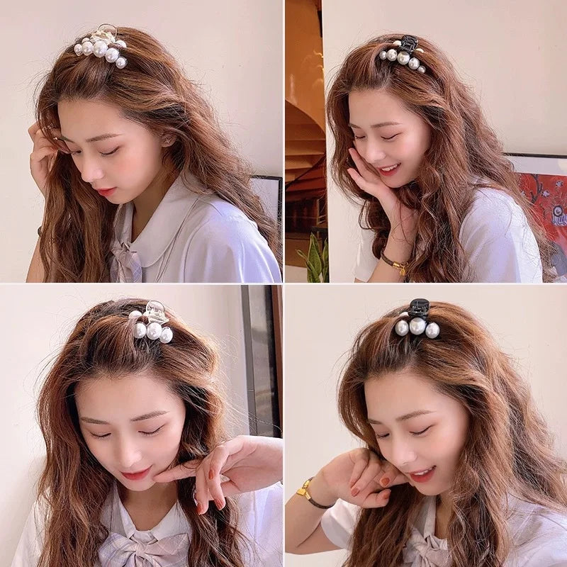 Large Pearl Hair Claw Clip Acrylic Fashion Barrette Stylish - Smarsty
