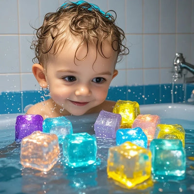 6/12PCS Baby Bath Bathtub LED Light Up Toys Colorful Waterproof Glowing Bath Toys for Boys Girls Infant Birthday Xmas Gift by Smarsty