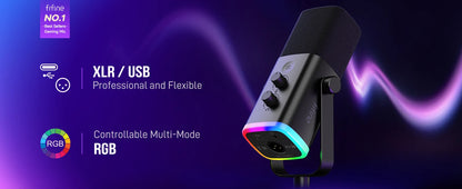 FIFINE USB XLR Dynamic Microphone for Gaming and Streaming - Smarsty