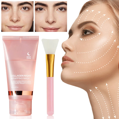 Face Mask Collagen Night Wrapping Mask Elasticity Hydration Reduces Sagging Dullness Hydrolyzed Collagen Skin Care Products 75ml