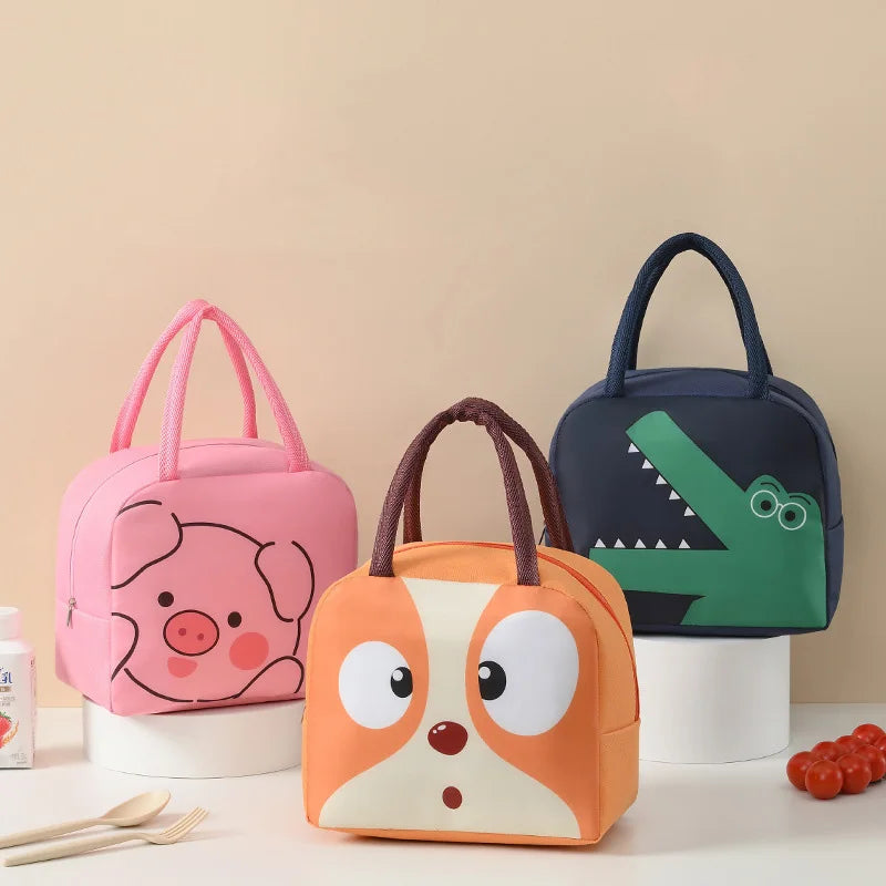 Cartoon Animals Kids Insulated Lunch Bag with Free Shipping - Smarsty