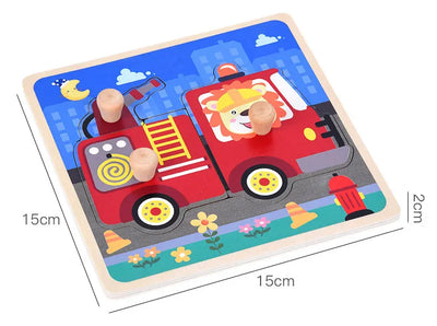 Baby Toys Montessori Wooden Puzzles Children Toys Hand Grab Board Animals Cognition Educational Learning Toys For Kids 1-3 Years by Smarsty