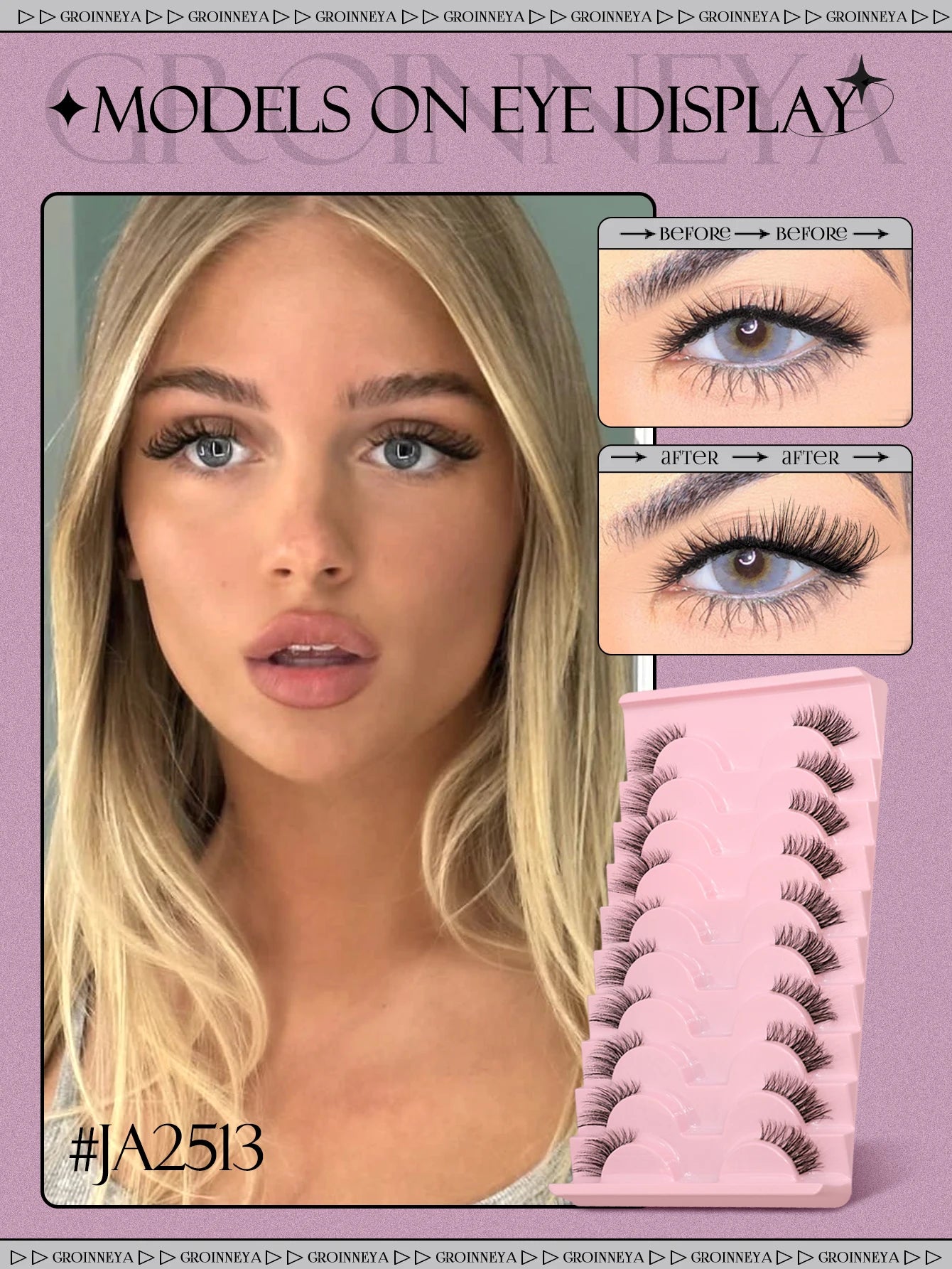 GROINNEYA Soft Natural Faux Mink Eyelashes for Everyday Wear - Smarsty