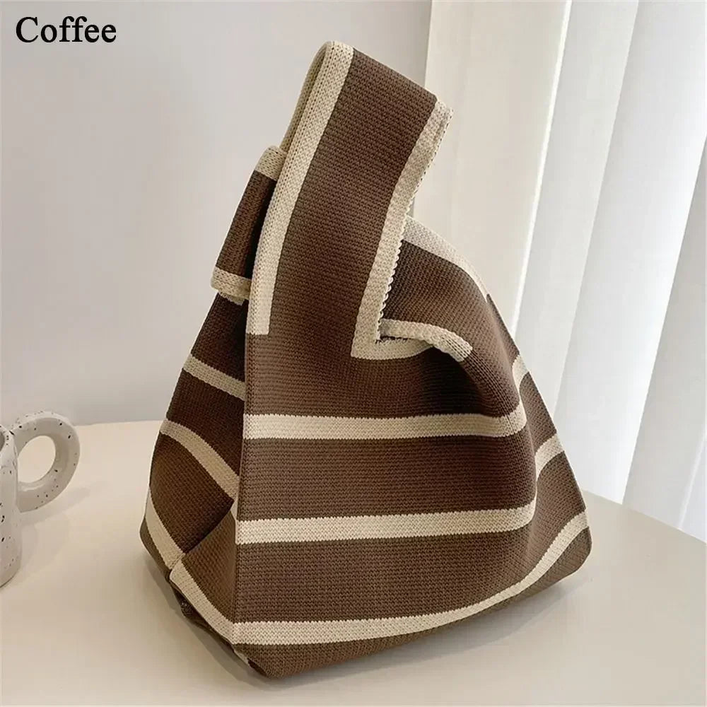 Cat Knit Handbag High Capacity Knot Wrist Bag For Women - Smarsty